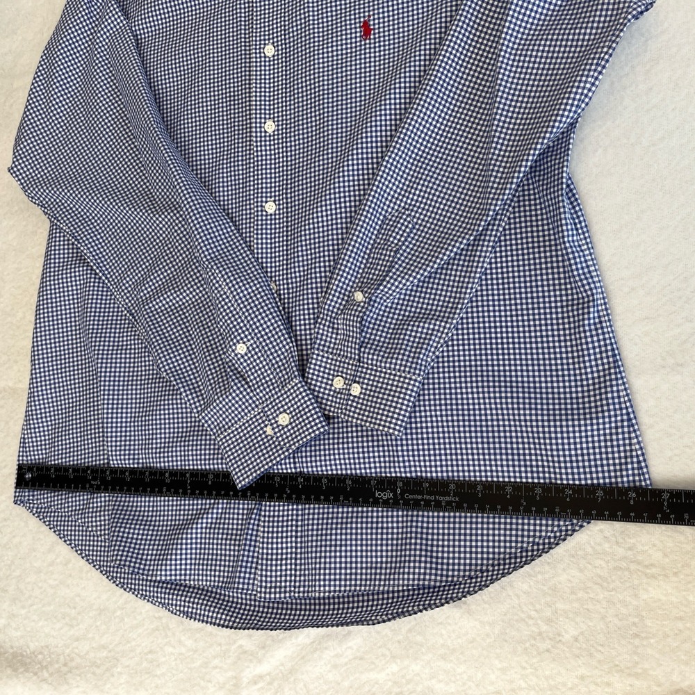 Polo Ralph Lauren Shirt‎ Men's XL Classic Fit Blue Check Plaid Button Down - Picture 7 of 10